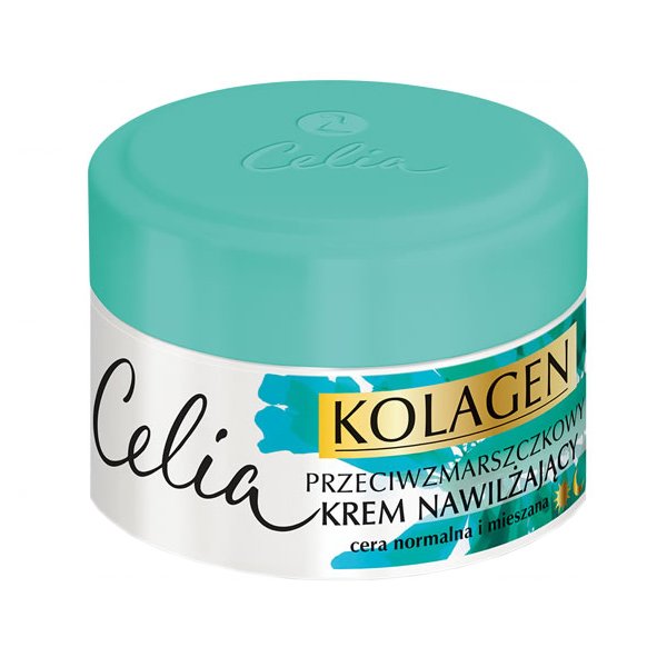 Celia Kolagen, kolagen i algi, krem przeciwzmarszczkowy nawilżający, cera mieszana, 50 ml